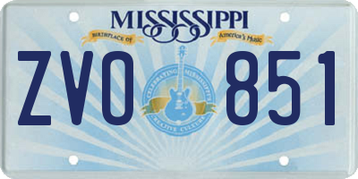 MS license plate ZVO851