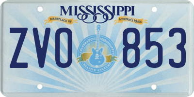 MS license plate ZVO853