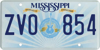 MS license plate ZVO854