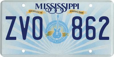 MS license plate ZVO862