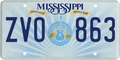 MS license plate ZVO863