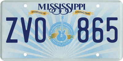 MS license plate ZVO865