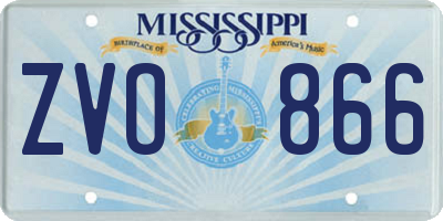 MS license plate ZVO866