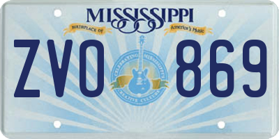 MS license plate ZVO869