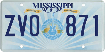 MS license plate ZVO871