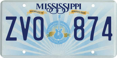 MS license plate ZVO874