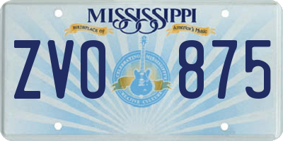 MS license plate ZVO875