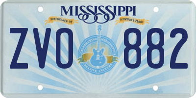 MS license plate ZVO882