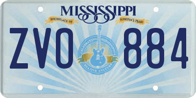 MS license plate ZVO884