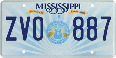 MS license plate ZVO887