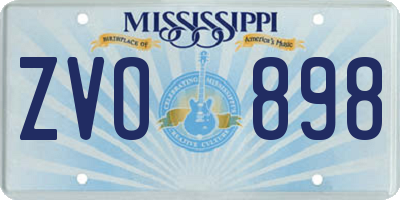 MS license plate ZVO898