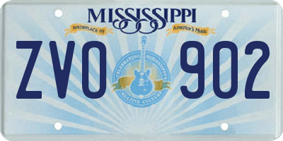 MS license plate ZVO902