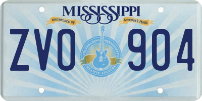 MS license plate ZVO904