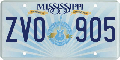 MS license plate ZVO905