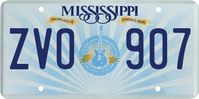MS license plate ZVO907