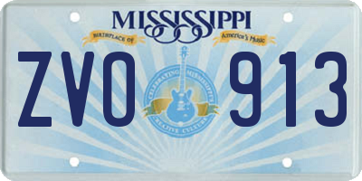 MS license plate ZVO913