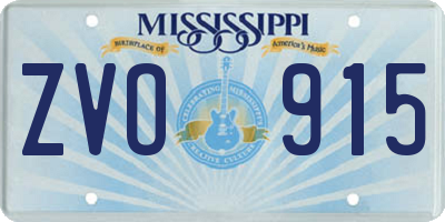 MS license plate ZVO915