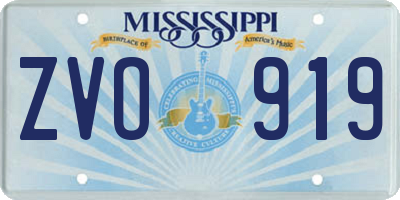 MS license plate ZVO919