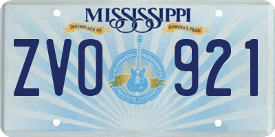 MS license plate ZVO921