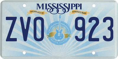 MS license plate ZVO923