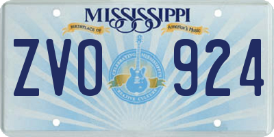 MS license plate ZVO924