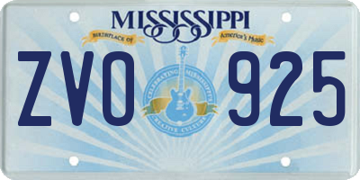 MS license plate ZVO925