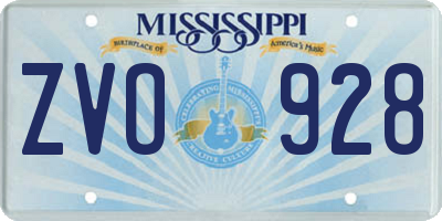 MS license plate ZVO928