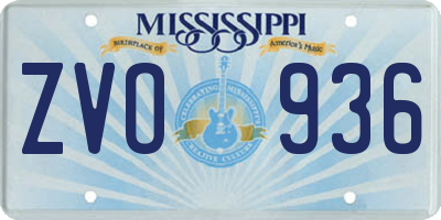 MS license plate ZVO936