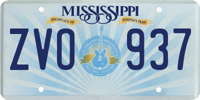 MS license plate ZVO937