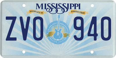 MS license plate ZVO940