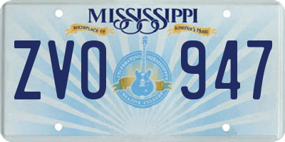 MS license plate ZVO947