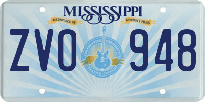 MS license plate ZVO948
