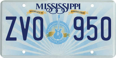 MS license plate ZVO950