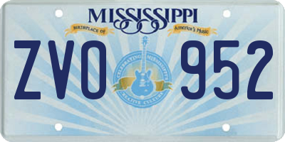 MS license plate ZVO952