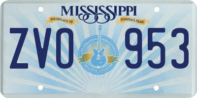 MS license plate ZVO953
