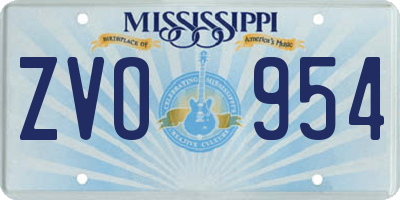 MS license plate ZVO954