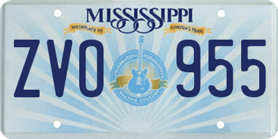 MS license plate ZVO955