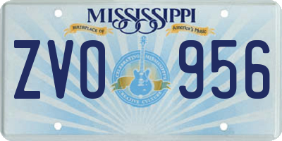 MS license plate ZVO956