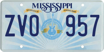 MS license plate ZVO957