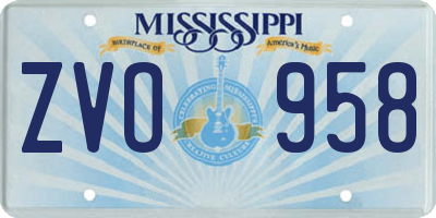 MS license plate ZVO958