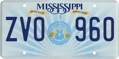 MS license plate ZVO960