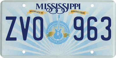 MS license plate ZVO963