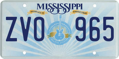 MS license plate ZVO965