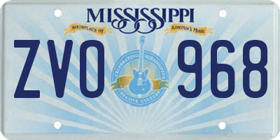 MS license plate ZVO968