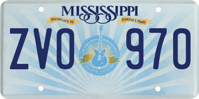 MS license plate ZVO970