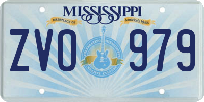 MS license plate ZVO979