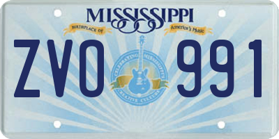 MS license plate ZVO991