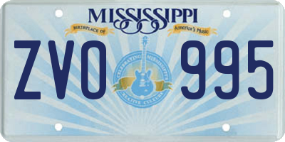 MS license plate ZVO995