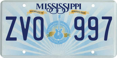 MS license plate ZVO997