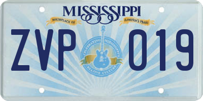 MS license plate ZVP019